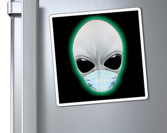 ALIEN NURSE Magnets for fans of science fiction, ufology, aliens, ufos, sightings, paranormal events, etc, this is a dope addition to metal!