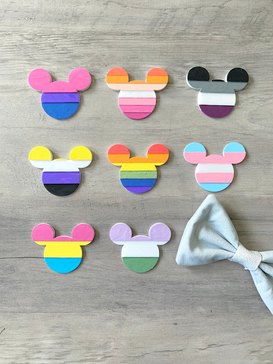 Disney Pride Pin 3D Printed Mickey Mouse LGBTQIA Rainbow Etsy