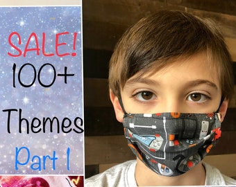 Small Kids Triple Layer Face Mask Organic 100% Cotton  Filter Pocket Nose Wire Washable Adjustable Handmade USA