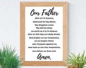 The Lord's Prayer Print: Kids Room Decor, Bible Verse (Digital Download)