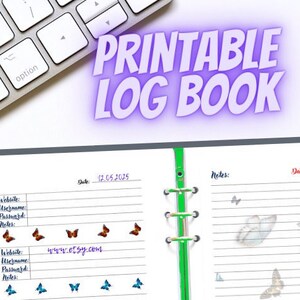 Printable Password book, Password Log book, Password Organizer, printable log book, Printable Password Journal A4 Letter Size PDF Printable