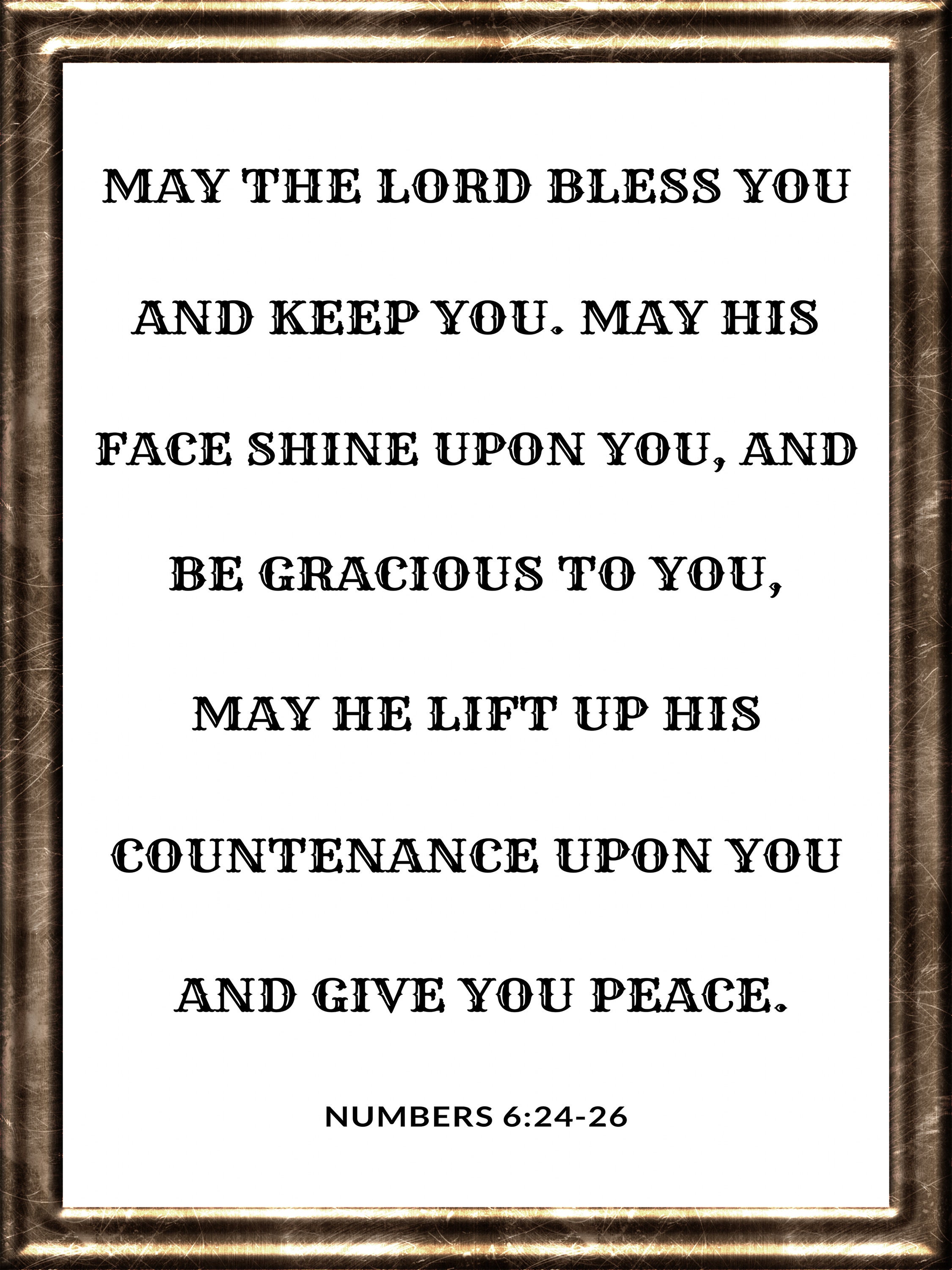 the lord bless and keep you