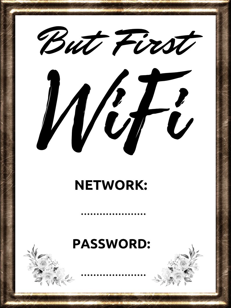 WIFI Password Sign Printable Wifi Office Wifi Home Wifi - Etsy