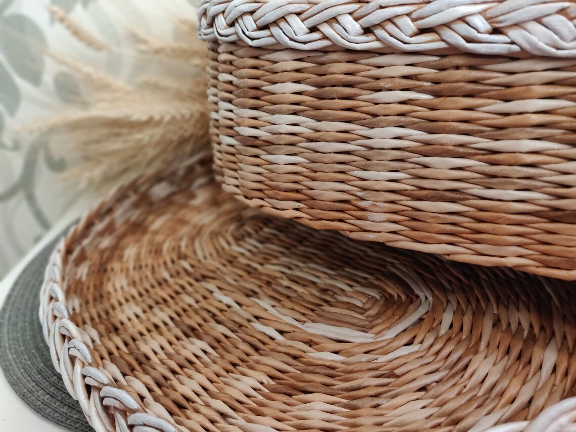 Oval wicker bread box Wicker bread basket for kitchen Rustic Etsy