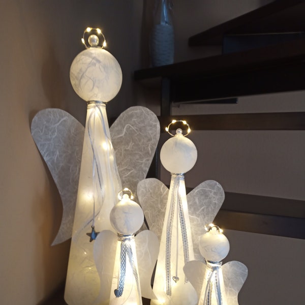 Angel, guardian angel, lucky angel 10 or 20 LEDs, timer, battery, 4 sizes