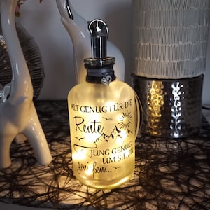 Leuchtflasche Rente...genießen... LED Flaschenlicht Dekolampe Geschenk Bild 2