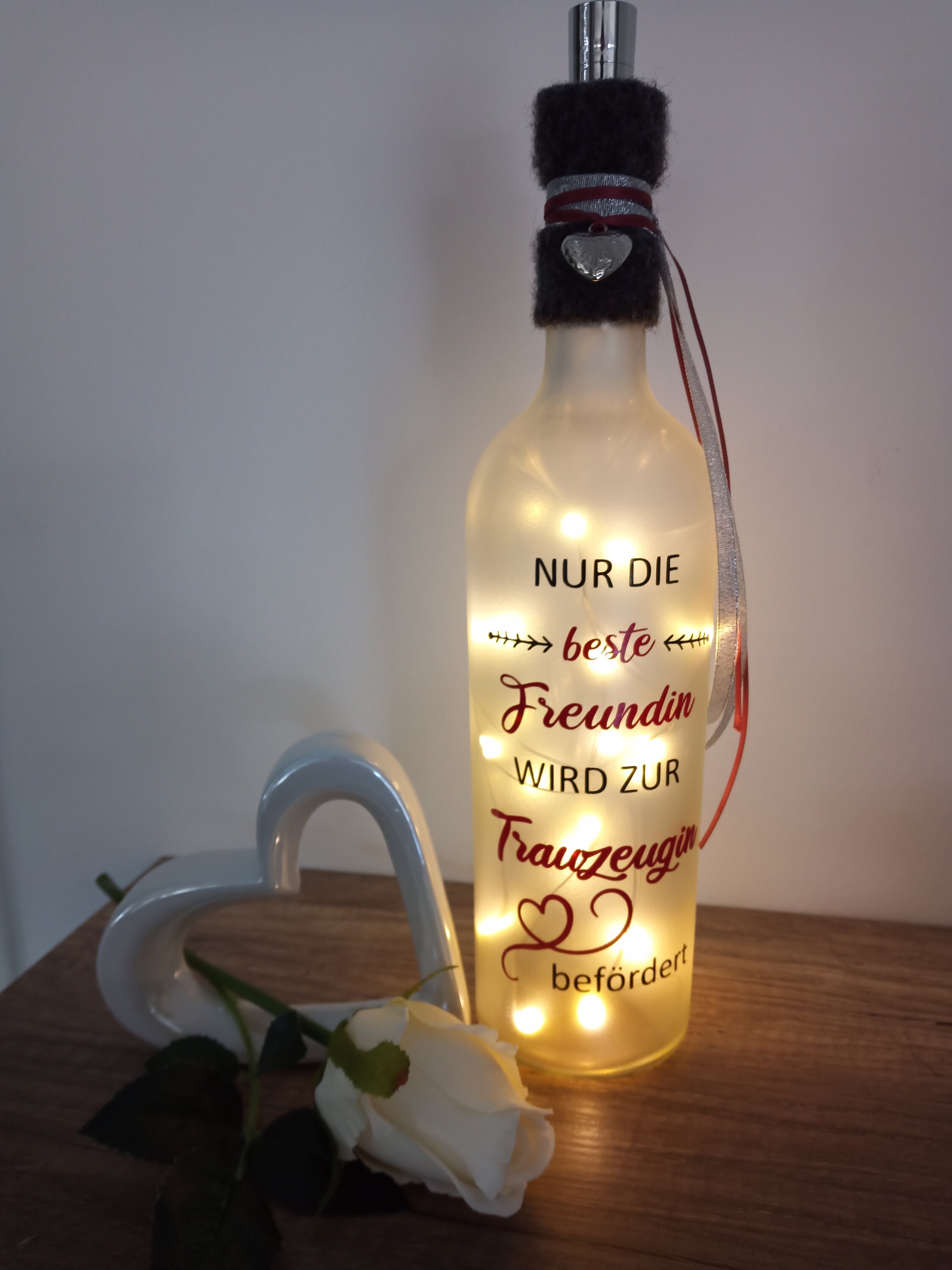 Beleuchtete Flasche Dekoflasche 2 farbig Spruch Etsy