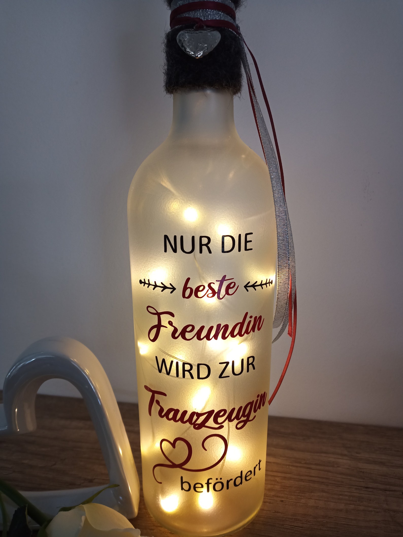 Beleuchtete Flasche Dekoflasche 2 farbig Spruch Etsy