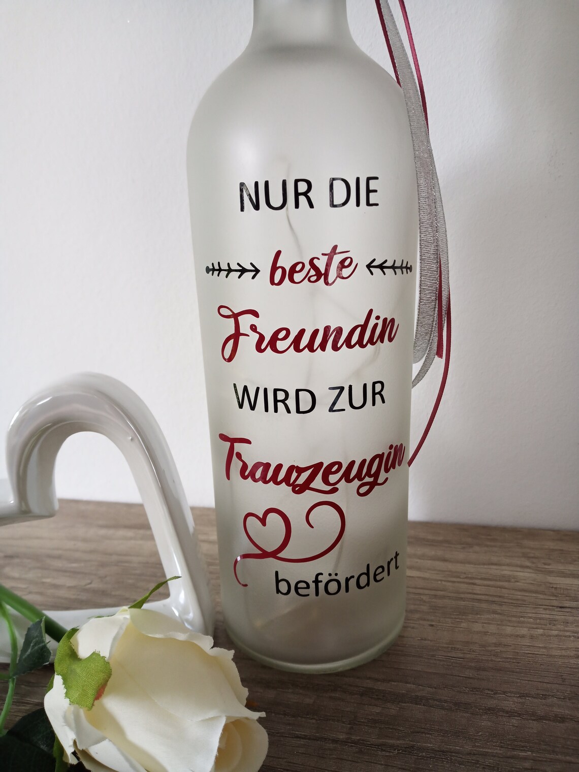 Beleuchtete Flasche Dekoflasche 2 farbig Spruch Etsy