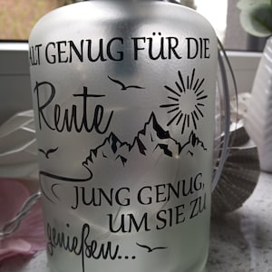 Leuchtflasche Rente...genießen... LED Flaschenlicht Dekolampe Geschenk Bild 6