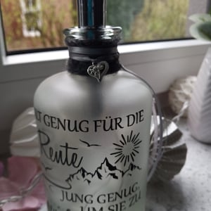 Leuchtflasche Rente...genießen... LED Flaschenlicht Dekolampe Geschenk Bild 8