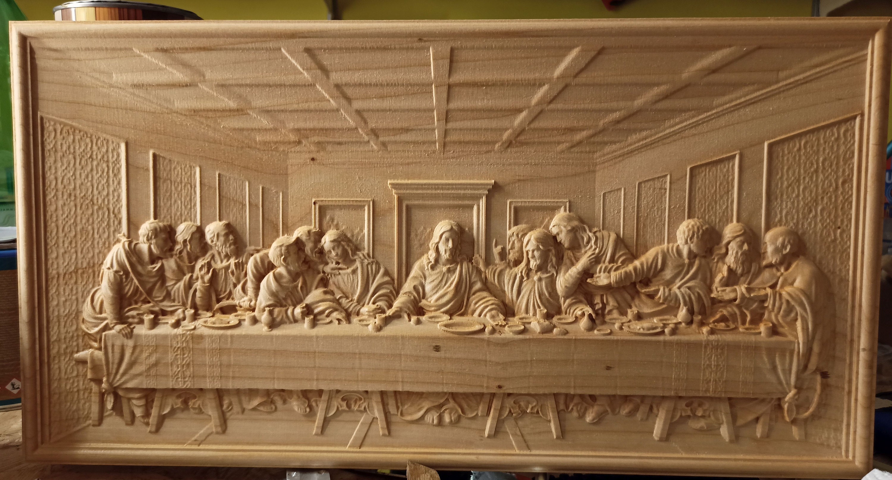 Embossed The Last Supper Plaster Ornament, Ancient Bust Gypsum Portrait