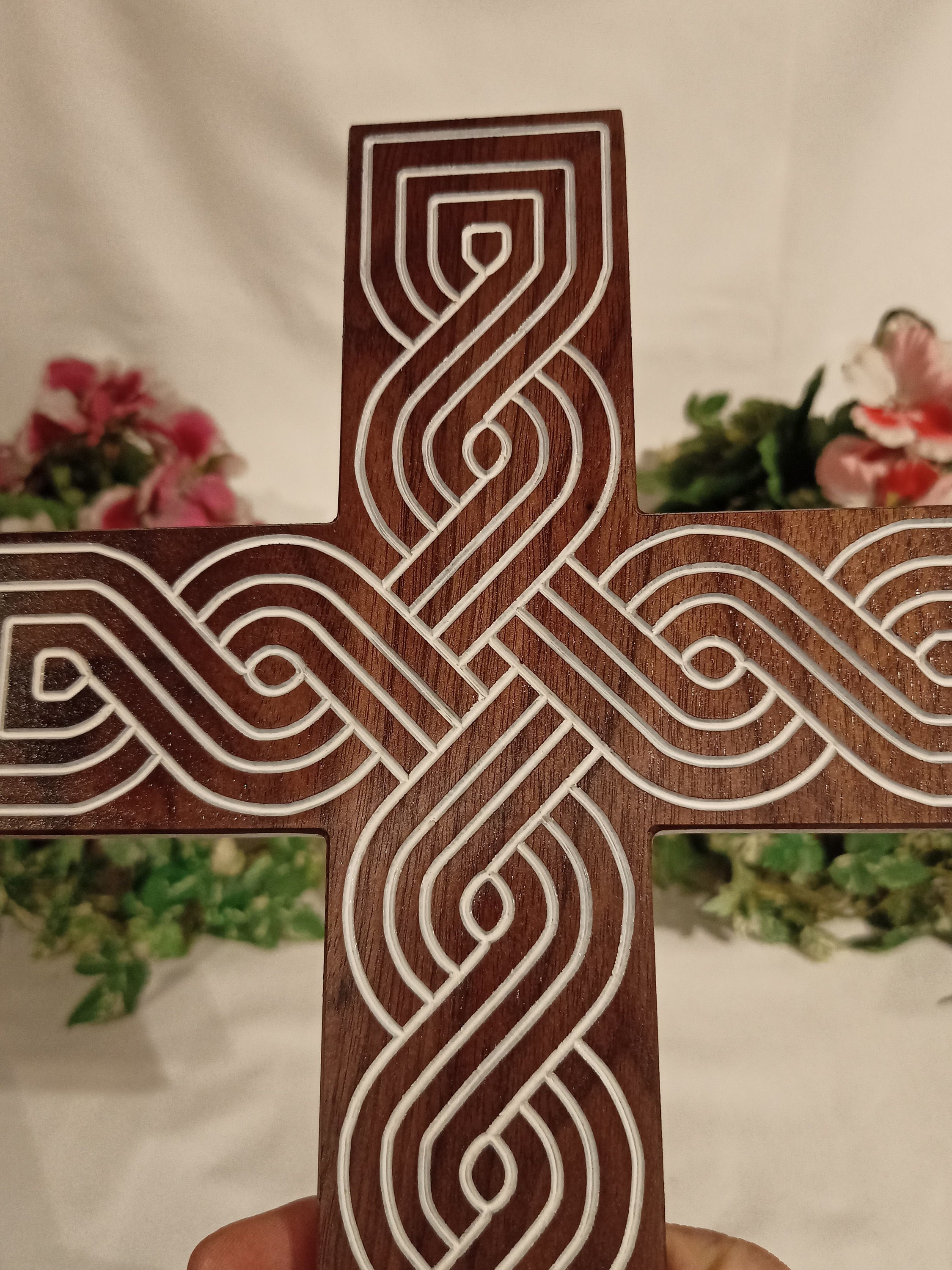 Cross With Croatian Interlace wattle Križ S Pleterom Black Etsy