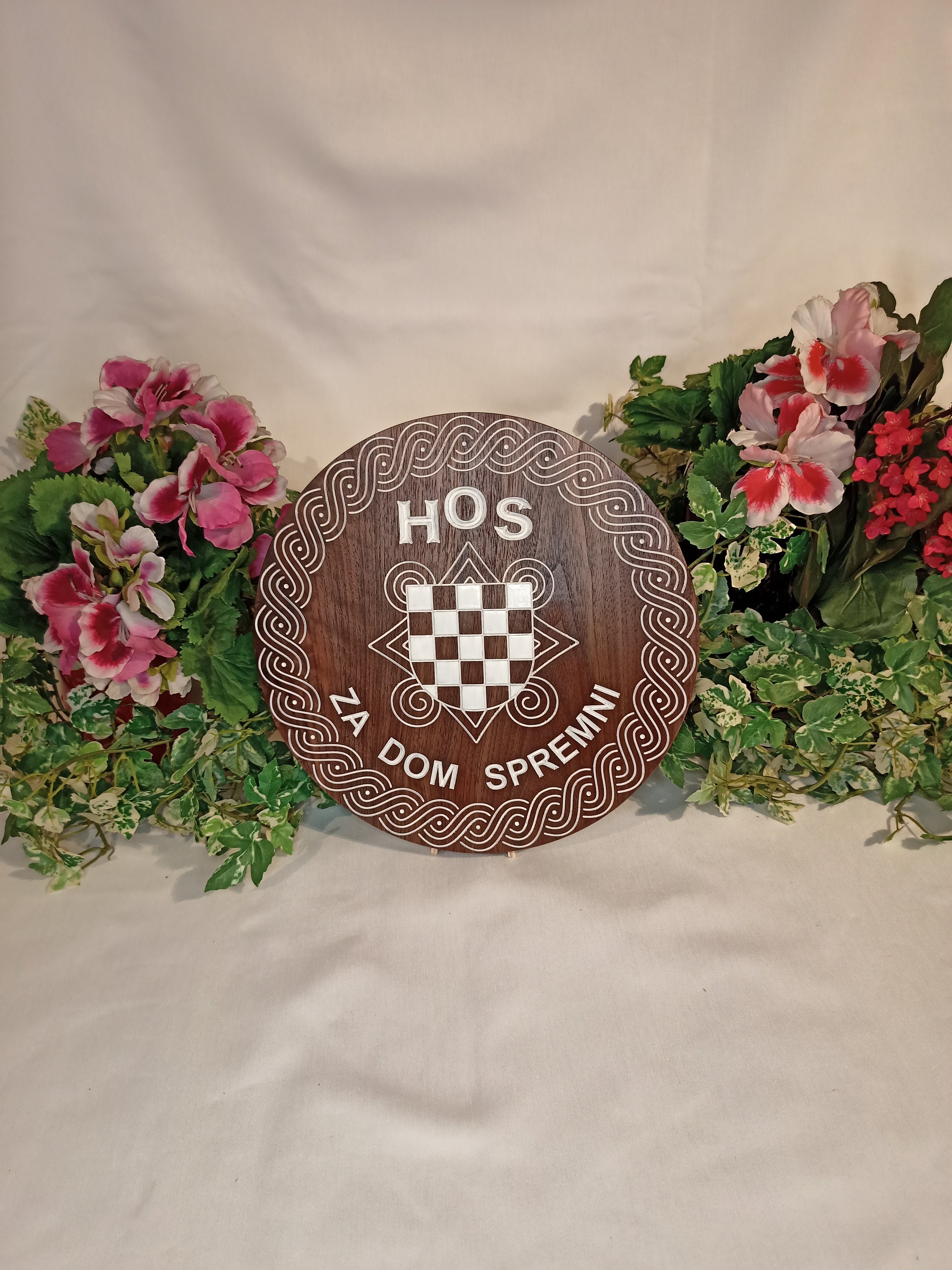HOS croatian Defence Forces Emblem HOS Grb Black Walnut - Etsy
