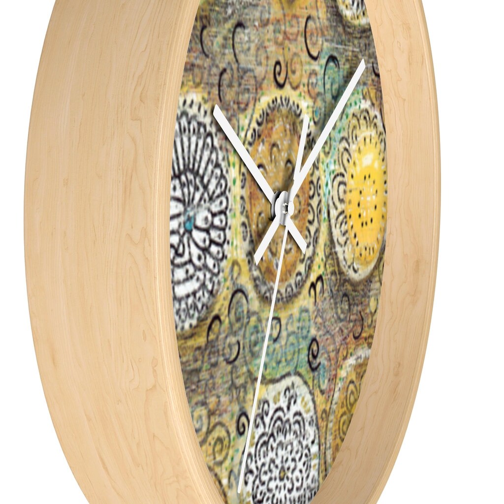 Artistic 10 round wall clock, Modern mandala design clock decor, Unique ...