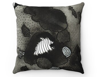 Artistic cushion |  Black and White pillow | Artistic pillow | Black and white cushion | Art throw pillow