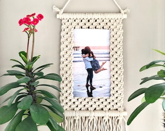 Makramee Bilderrahmen: Boho Home Decor, 10x15cm