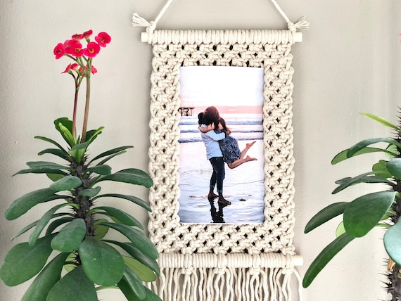 Makramee Bilderrahmen: Boho Home Decor, 10x15cm