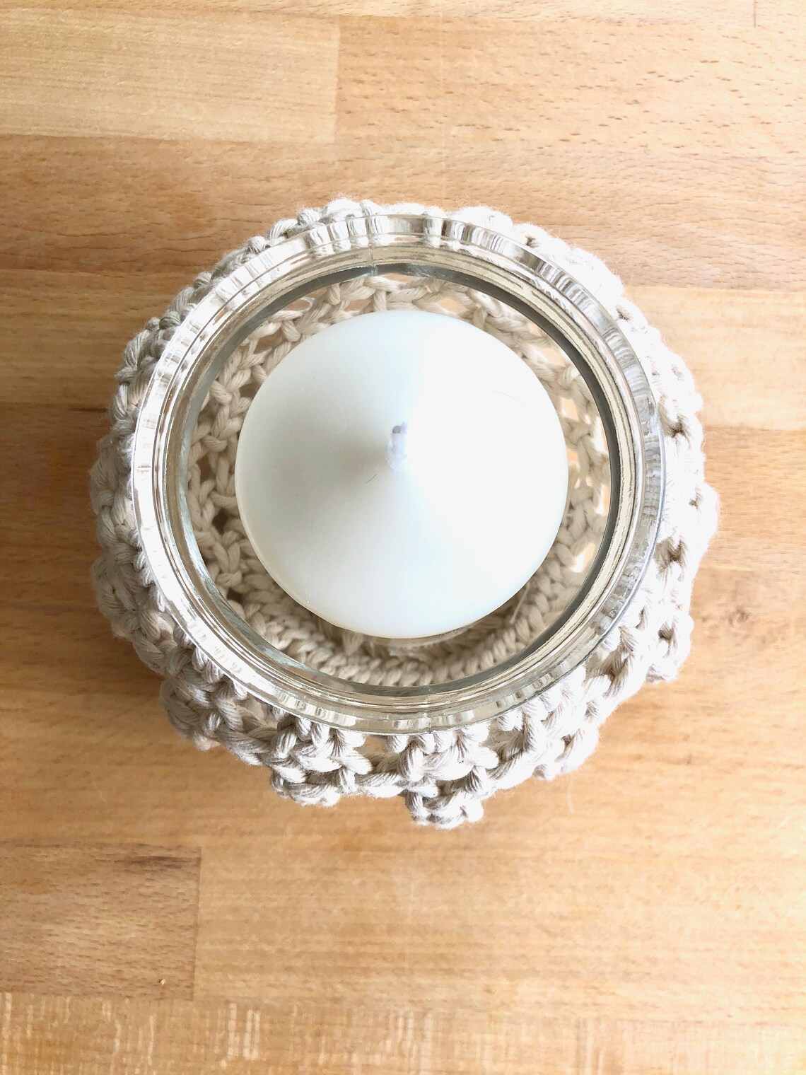 Macrame tea light holder Macrame glass candle holder Boho Etsy