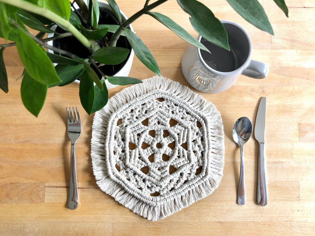 Macrame Doily Macrame Trivet Macrame Placemat Boho Etsy