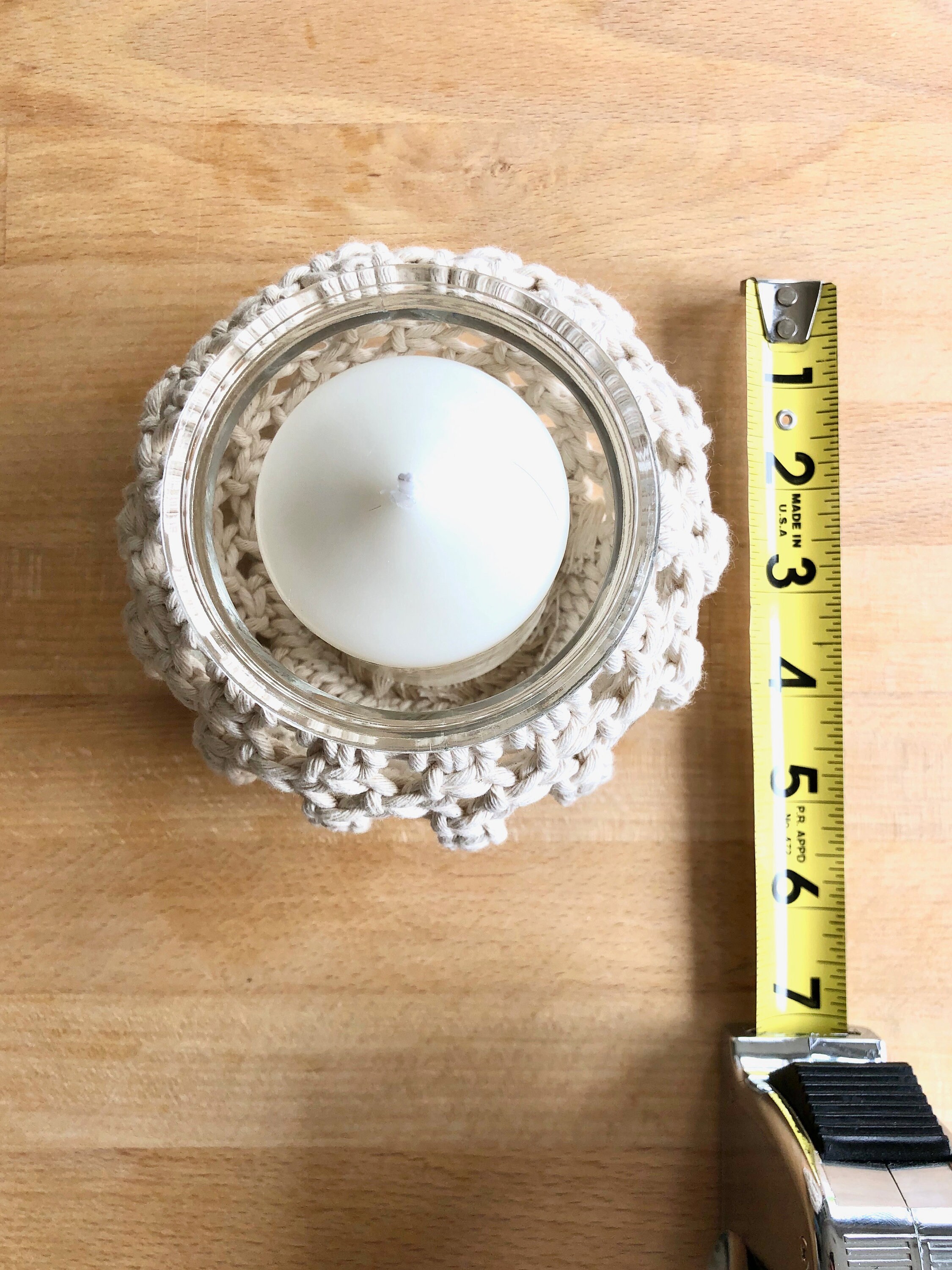 Macrame tea light holder Macrame glass candle holder Boho Etsy