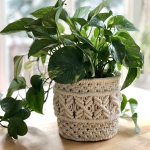 Macrame basket Macrame plant pot cozy Boho inspired home decor Unique gift idea imagem 2