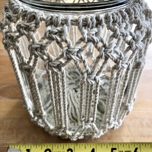 Macrame canister Macrame jar Macrame container Boho inspired home decor Unique gift idea image 7