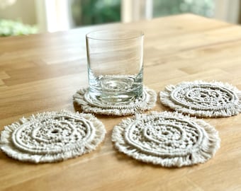 Handgemachte Makramee-Untersetzer (4er-Set): Boho Tischdekoration