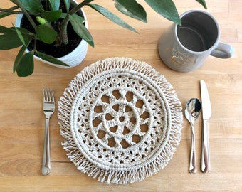 Macrame doily | Macrame trivet | Macrame placemat | Boho inspired table decor | Unique gift idea