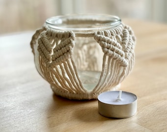 Macrame tea light holder | Macrame candleholder | Boho inspired home decor | Unique gift idea