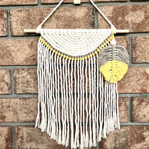 Macrame wall hanging with macrame feather Boho inspired home decor Unique gift idea image 2