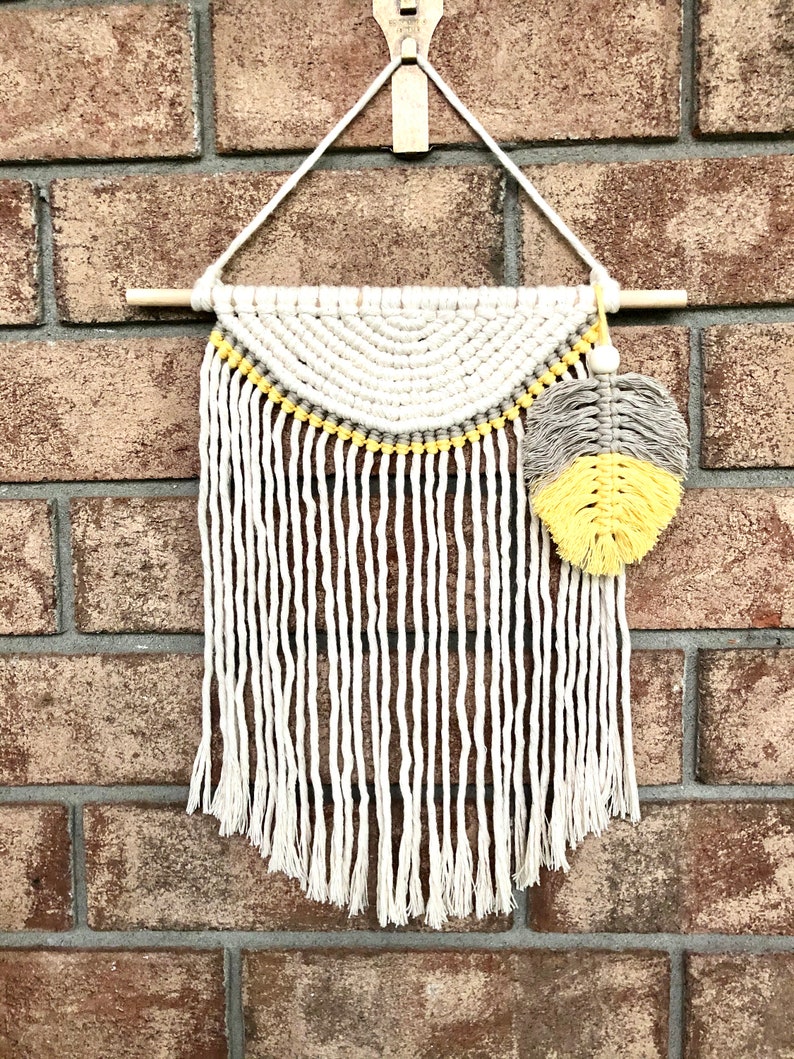 Macrame wall hanging with macrame feather Boho inspired home decor Unique gift idea image 2