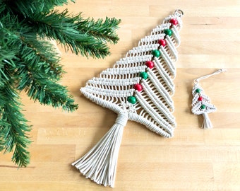 Makramee-Weihnachtsbaum-Wandbehang: Handgemachtes Weihnachtsdekor