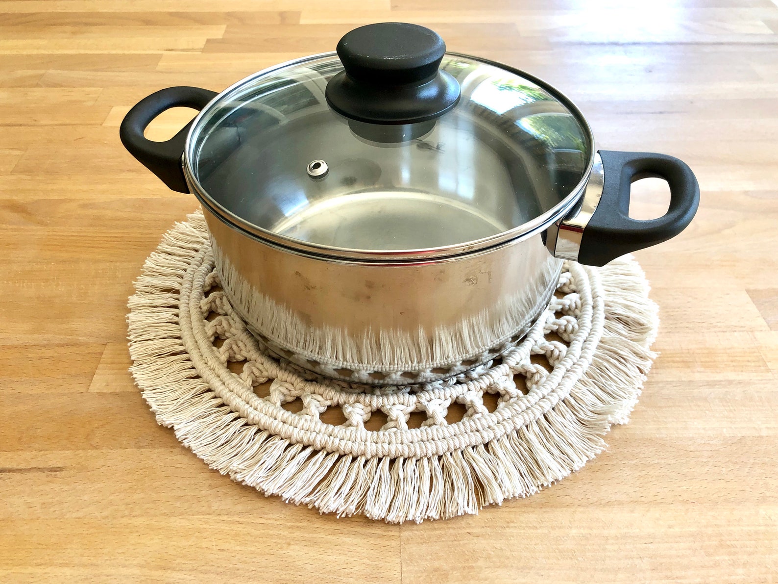 Handmade Macrame Doily: Boho Table Decor, Trivet, Placemat - Etsy