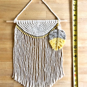 Macrame wall hanging with macrame feather Boho inspired home decor Unique gift idea image 8