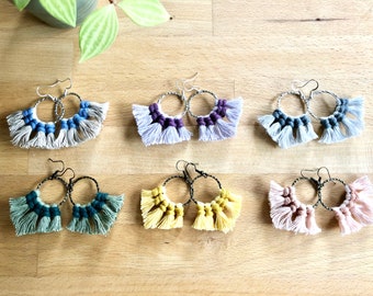 Handgefertigte Makramee Anhänger Ohrringe: Boho Accessoires