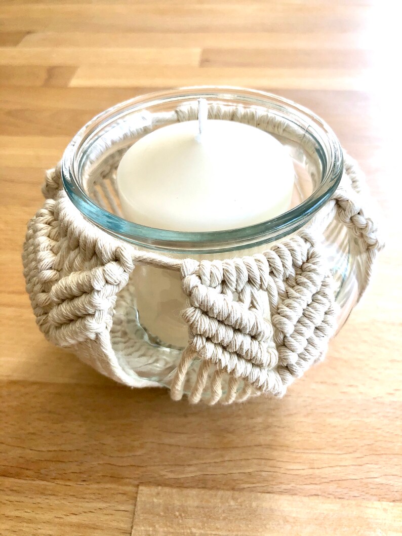 Macrame Tea Light Holder Macrame Candleholder Boho Etsy