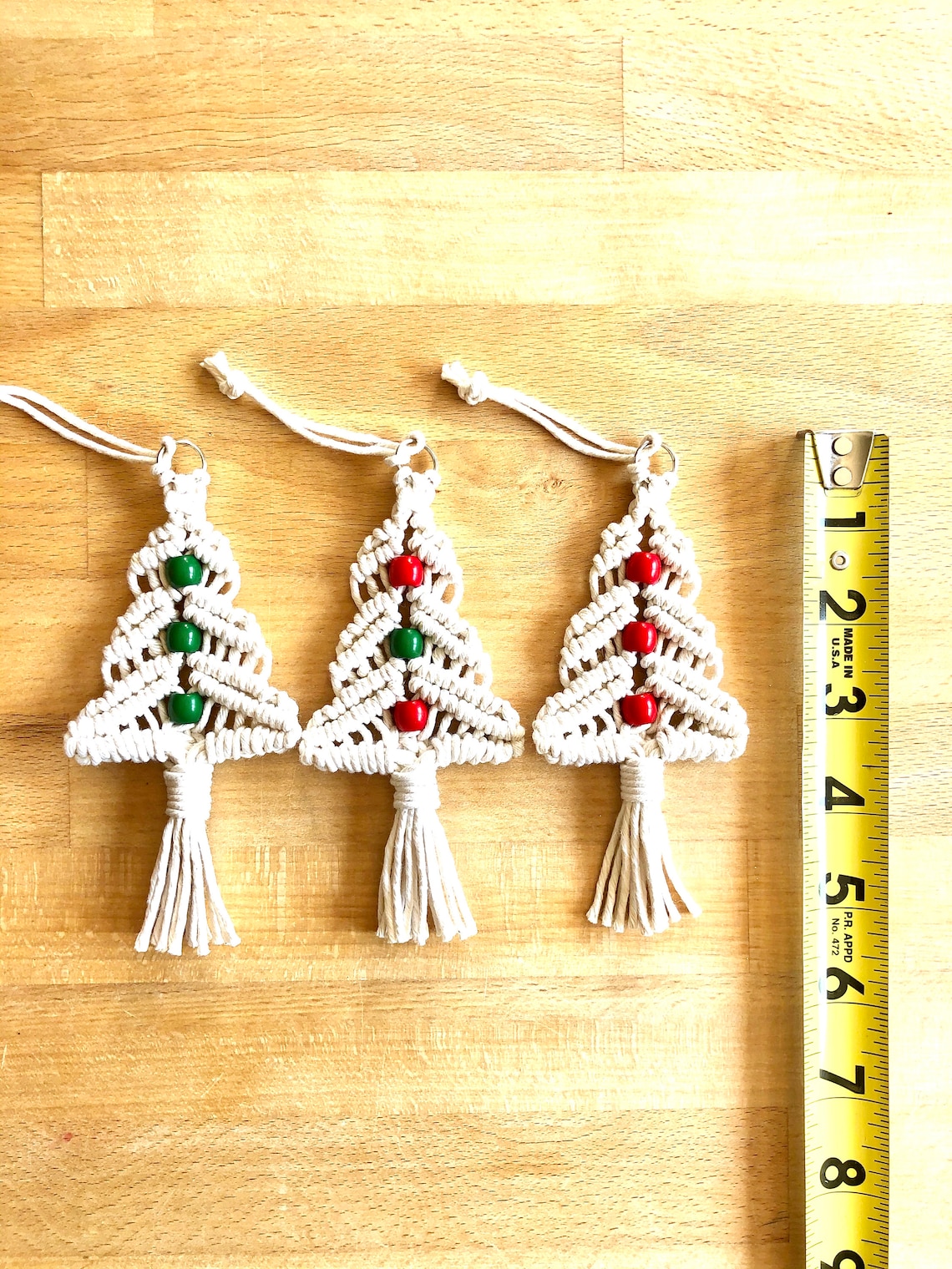 Macrame Holiday Tree Ornament small Macrame Christmas Tree Etsy