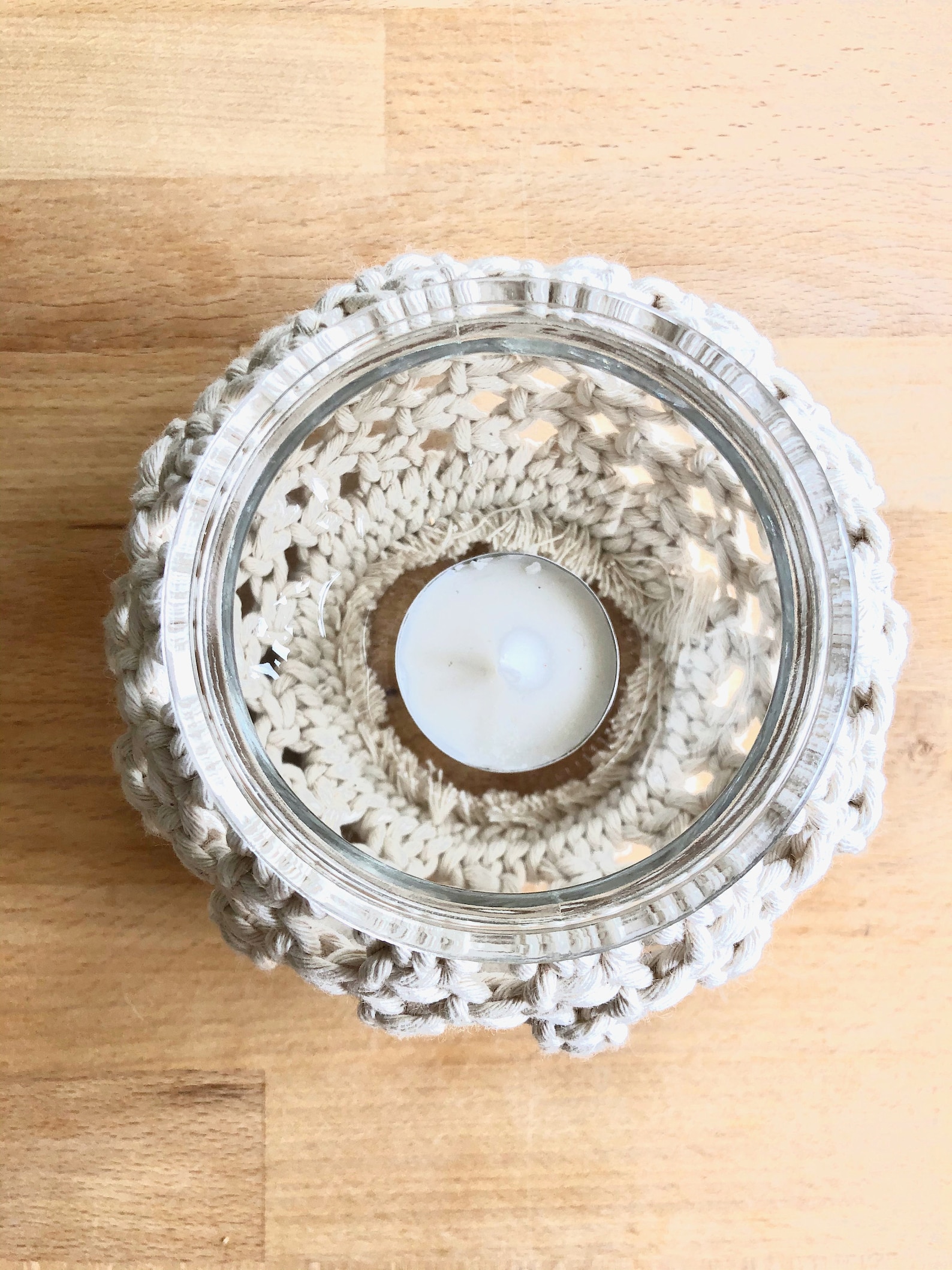 Macrame tea light holder Macrame glass candle holder Boho Etsy