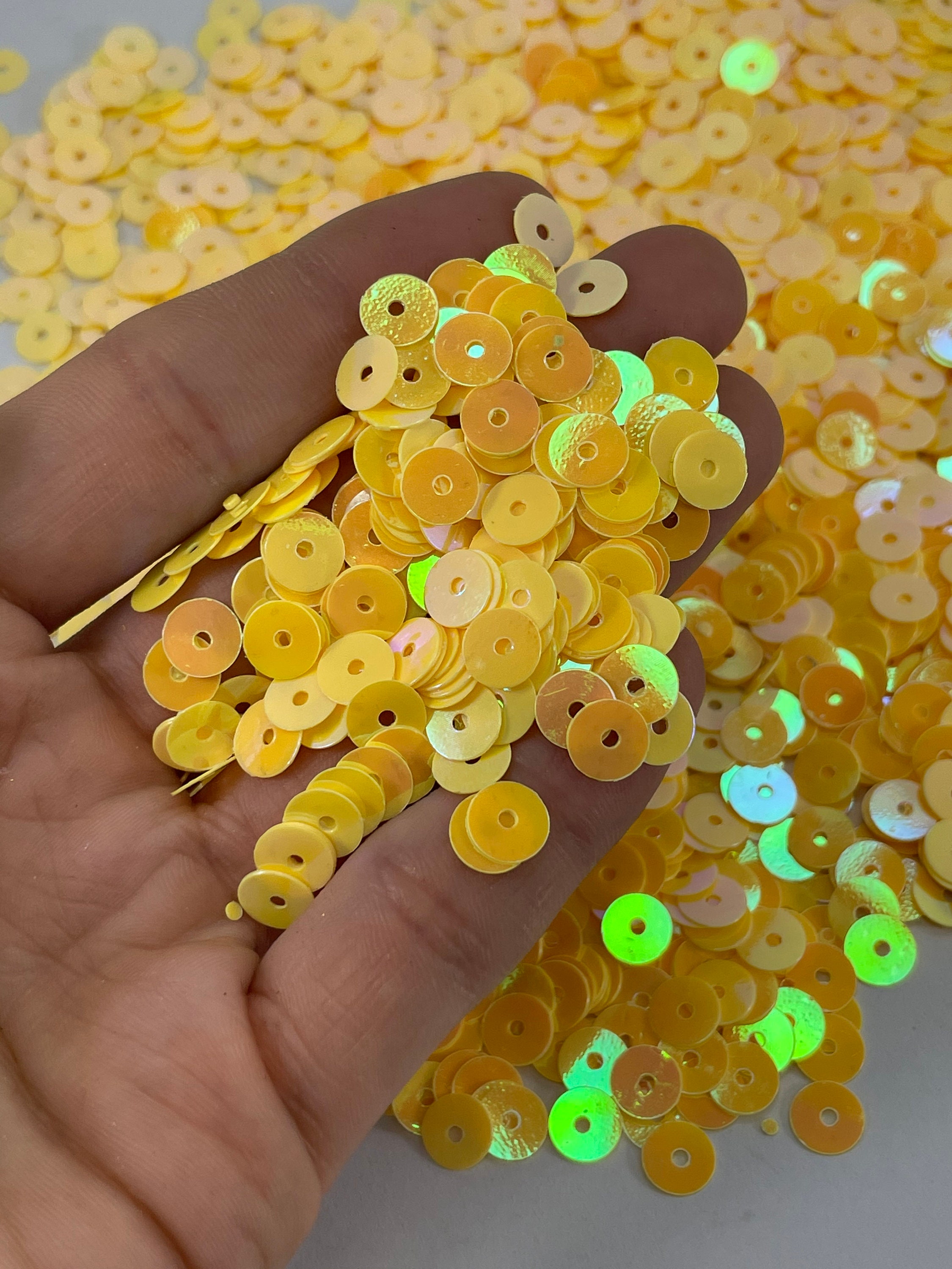 5 G / 10 G / 20 G Shimmering Yellow Sequins Sunny Sparkle Flat Etsy