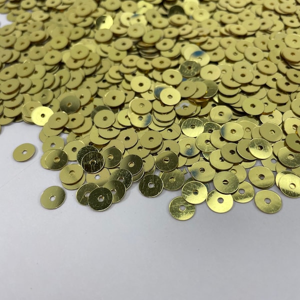 5 g / 10 g / 20 g Shimmering Golden  Sparkle Flat Sequin 6mm for garment sewing crafts slimes for clothing wholesale Gold Sequins
