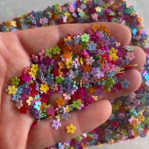 Rainbow Flowers Glitter Party Confetti Chunky Poly Rainbow Glow Glitter Epoxy Tumblers Ships From USA 10g/15g/20g