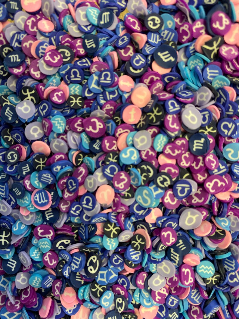 5g/10g/20g Mixed Zodiac Signs Polymer Clay Slices Fimo Zodiac Etsy