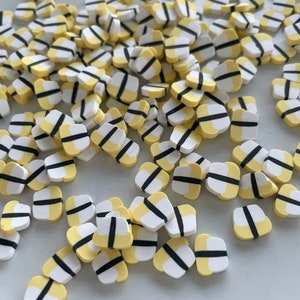 5g/10g/20g Tamago Nigiri Sushi Roll Polymer Clay Cane slices, Sushi Roll Nail Art Slices, Resin Embellishments, Miniature Food Sprinkle