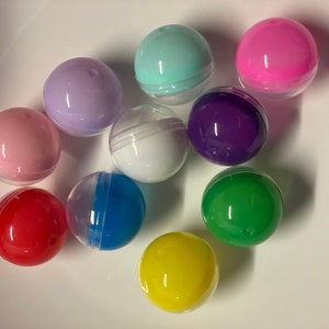 Empty Clear-Colored Round Capsules 1.1 inch 50 capsules (White, pink, mint, lavender colors)