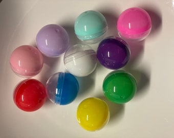 Sample of 1 Empty Clear-Colored Round Capsules 1.1 inch  Mixed Colors Capsule for Toy Gumball Machines Plastic Capsules for Kids Party Favor