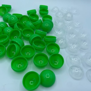 Cápsulas redondas coloridas transparentes-verdes vazias meia cápsula verde a granel de 1.1 polegadas para máquinas de chicletes de brinquedo cápsulas de plástico para crianças lembrancinhas de festa