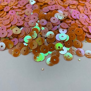 5 g / 10 g / 20 g Shimmering Peachy Sequins Orange Sparkle Flat Sequin 6mm for garment sewing crafts slimes for clothing wholesale