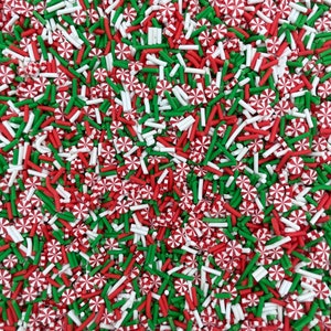 5g/10g/20g/100g Mixed Color Red Green White Sprinkles Polymer Clay Slices, Christmas Sprinkles Green Slices Peppermint Candy Kawaii Sprinkle