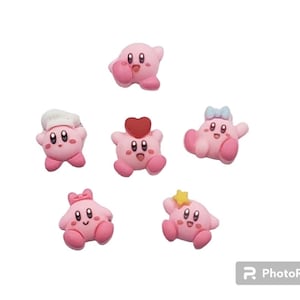 Cabochon Kirby Kawaii carini di grandi dimensioni per progetti artigianali Crocs Charms Flatback Kirby Cabochon